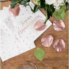 Serviette en papier Joyeux Anniversaire Rose gold