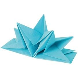 Serviette pré pliée en papier Turquoise