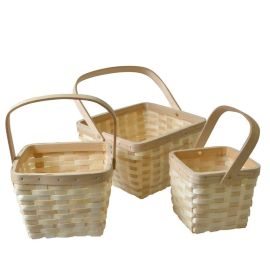 Set de 3 paniers en osier a décorer
