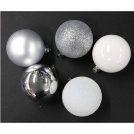 Set de 40 boules de Noel Blanc et Argent