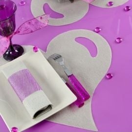 Set de table coeur mariage Taupe 