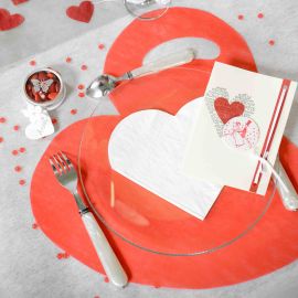 Set de table coeur Rouge x50