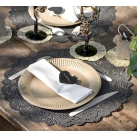 Set de table mariage dentelle Noir