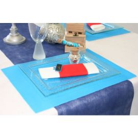 Set de table rectangle tissu intisse Turquoise