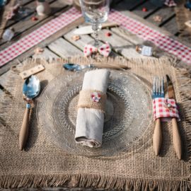 Set de table toile de jute effilée