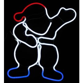 Silhouette lumineuse pere noel bleu blanc rouge
