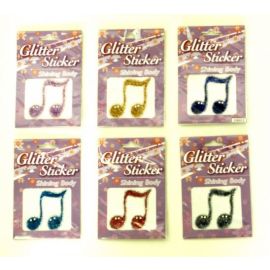 sticker - note de musique - glitter assortis