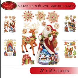 Sticker électrostatique pour vitre, pères noël déco fenêtre fête