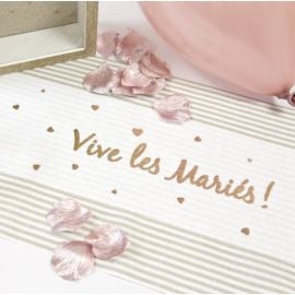 Sur chemin de table Vive les Mariés Rose gold