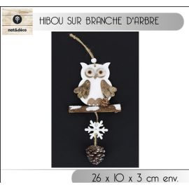 Suspension noel Hibou sur Branche