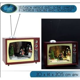 Télévision vintage avec scene lumineuse