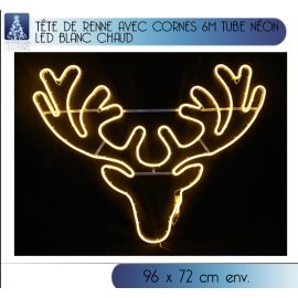 Tête de renne lumineuse avec cornes 6m