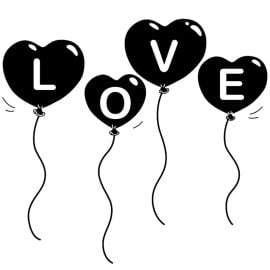 Tampon Bois Ballons Love