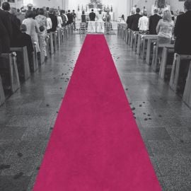 Tapis d'eglise mariage fuchsia