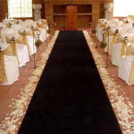 Tapis d'Eglise Mariage Noir 15 mètres 