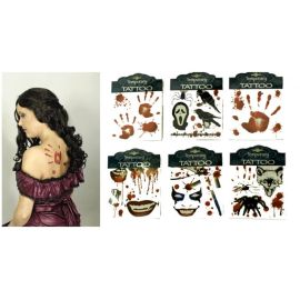 maquillage - tatouage - bien ensanglanté - halloween - 6 assortis