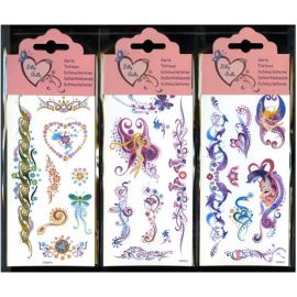maquillage - tatouage - ornements de fleurs - assortis