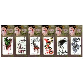 maquillage - tatouage - pour tempes - halloween - 6 assortis
