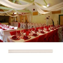 Tenture mariage en tulle Ivoire 80cm x 9 mètres