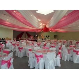 Tenture mariage en tulle Rose 80cm