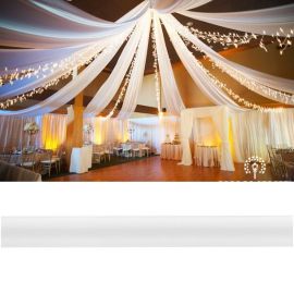 Tenture mariage luxe en satin blanc 12m