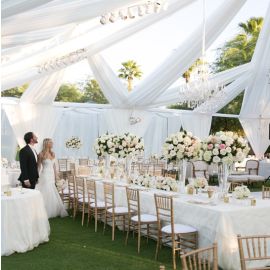 Tenture en tulle mariage pas cher Blanche 25m