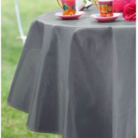 Nappe cirée sur mesure unie Gris foncé