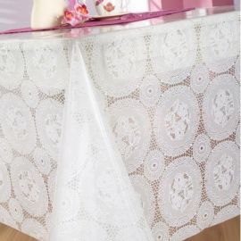 Toile translucide napperon blanc
