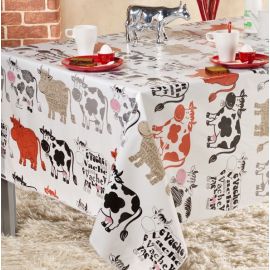 Toile cirée au mètre Vache Rouge