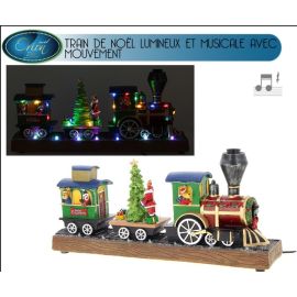 Train de noel lumineux et musicale avec mouvement (