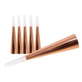 Trompettes en carton - rose gold - lot de 6