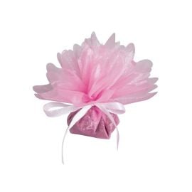 Tulle voile festonné nacré Rose x25