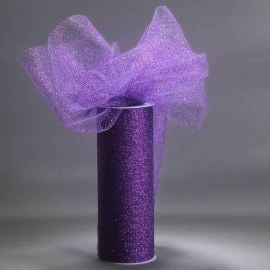 Tulle pas cher pailleté Violet 15cm
