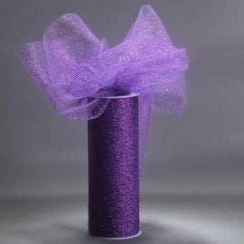 Tulle pas cher pailleté Violet 15cm