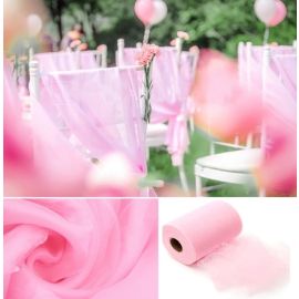 Tulle Rose 20cm x 100m pour 40 noeuds de chaise