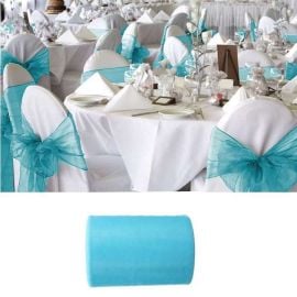 Tulle Turquoise 20cm x 100m pour 40 noeuds de chaise