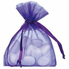 Tulle voile festonné Nacré Violet 