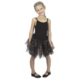 Tutu Fée avec Étoiles Hologramme Noir 6-8ans