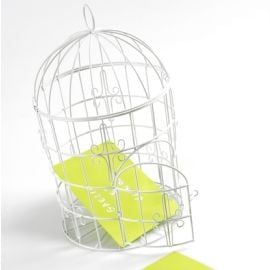 Urne cage oiseau Blanche