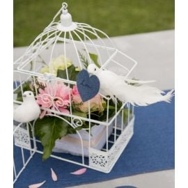 Urne cage oiseau Rectangulaire Blanche