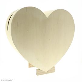 Urne coeur en bois naturel a personnaliser 