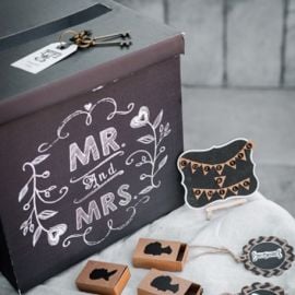 Urne mariage Noir Mr Mrs