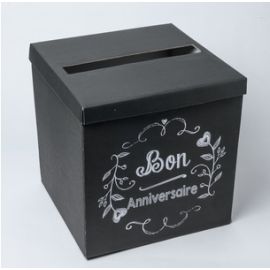 Urne mariage Noir Bon Anniversaire