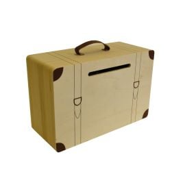 Urne Valise en Bois Naturel 