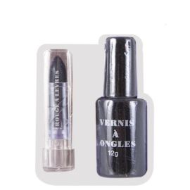 Vernis à ongles et rouge à lèvres - noir