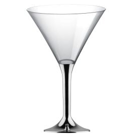 Verre cocktail en plastique pied Argent Chrome