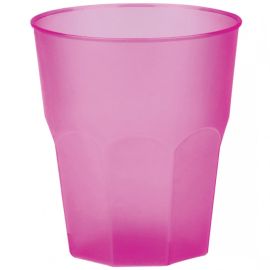 Verre cocktail plastique Fuchsia Transparent 