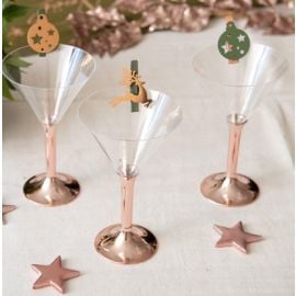 Verre cocktail plastique Rose Gold 