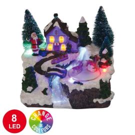 Village de Noel Animé avec Père Noel et Renne
