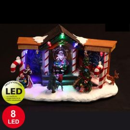 Village de Noel Animé vitrine du Père Noel 